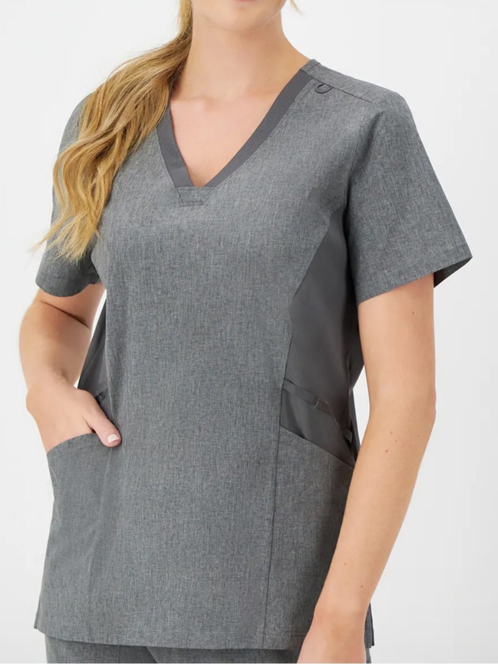 Hanes Women's Gray V-Neck Scrub Top and pant set in size 3X